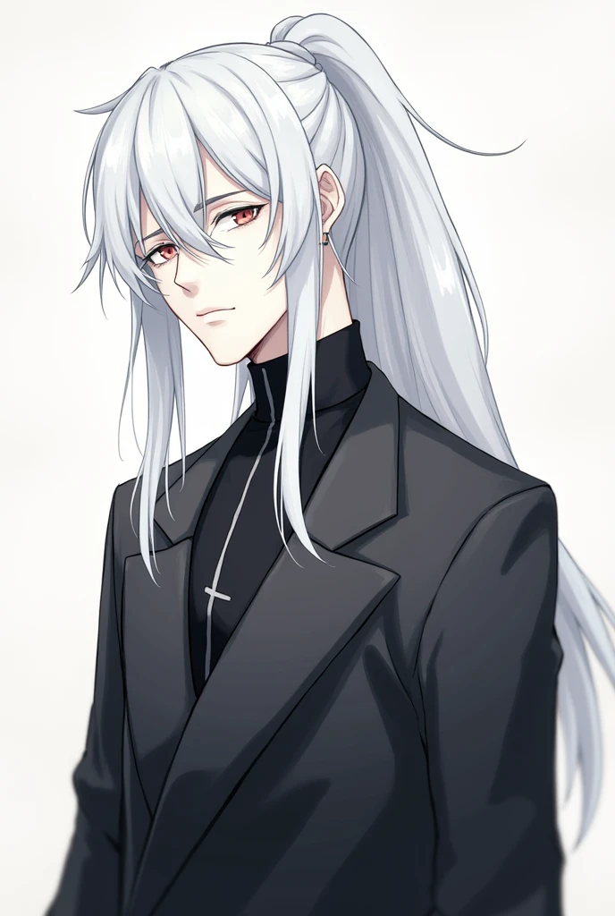 punctuation_9, punctuation_8_High above, punctuation_7_High above, punctuation_6_High above, punctuation_5_High above, punctuation_4_High above, BREAK 1Ryuji is a tall young man., approx. 1,85m high, and has an impressive presence. His hair is white as snow, long and tied in a high ponytail, with a few loose strands, framing your face. His eyes are heterochromatic., which gives it a piercing and mysterious look. Your skin is pale, almost translucent, contrasting with your dark clothes.
