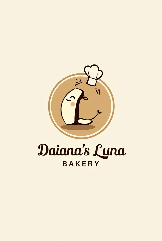 Create a logo with the initials D & L in italics, In the shape of a circle put the name Daiana&#39;s Luna Bakery And in the background Create a moon wearing a small chef hat or an apron, Combining the theme of the moon with a touch of pastry.