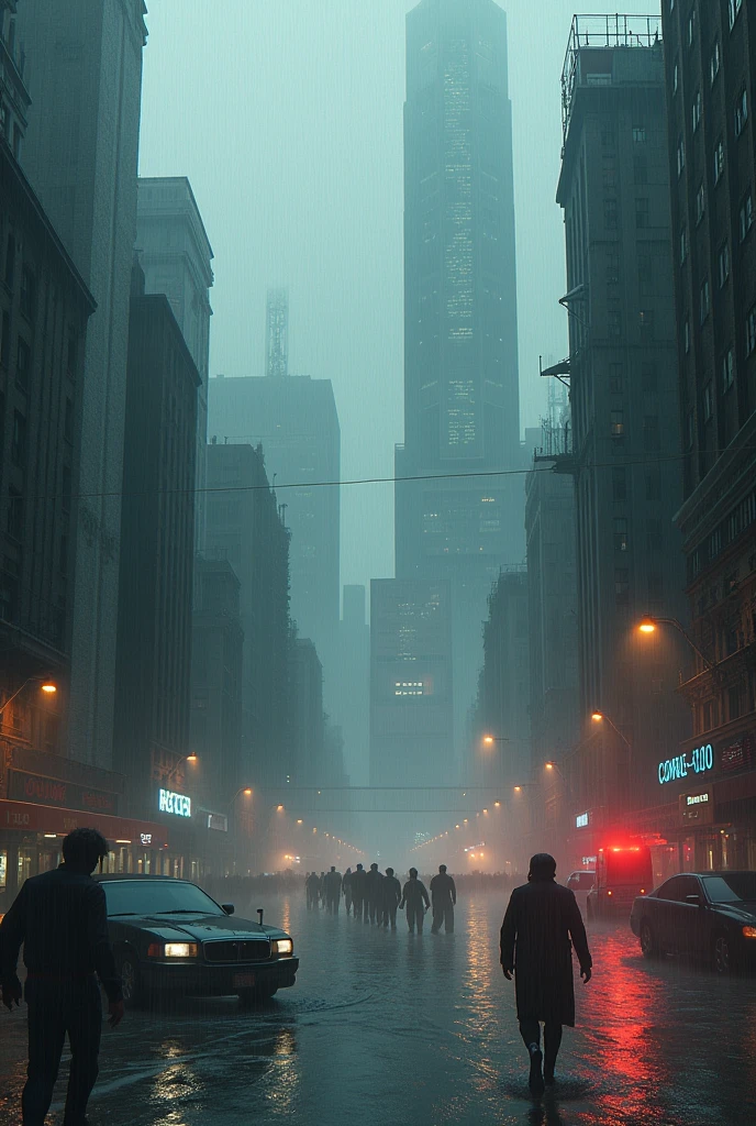 City Hard Rain , Flood  , High Flood