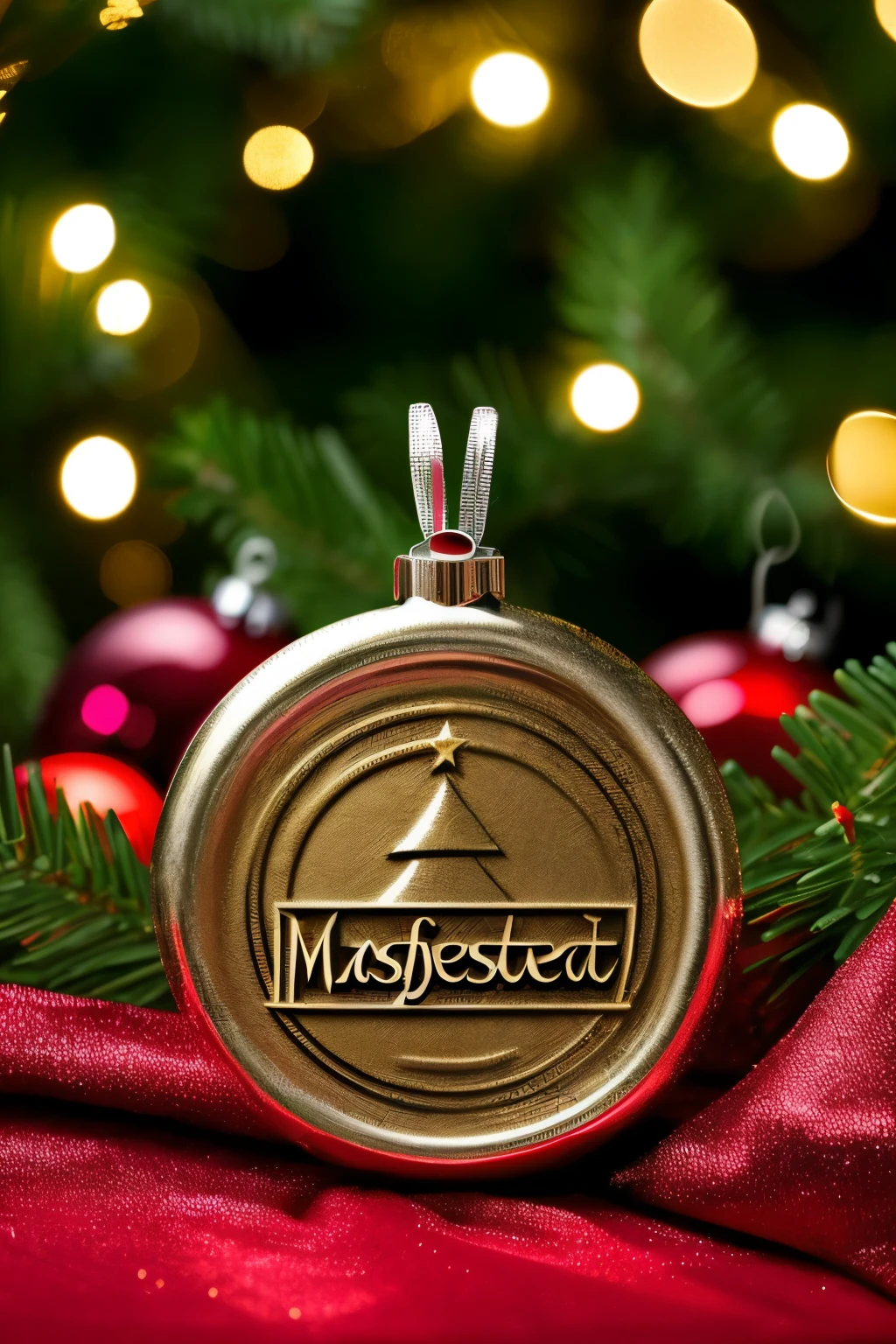 (Masterpiece: 1.2, Best Quality), Realistic, (Realistic Picture, Complex Details, Depth of Field), Best Quality, Masterpiece, Highly Detailed, Semi Realistic, A logo that portrays a company selling Christmas decors