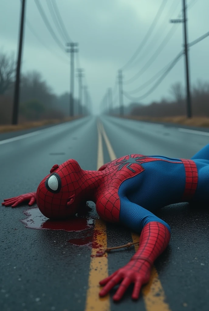 Spiderman die on the road