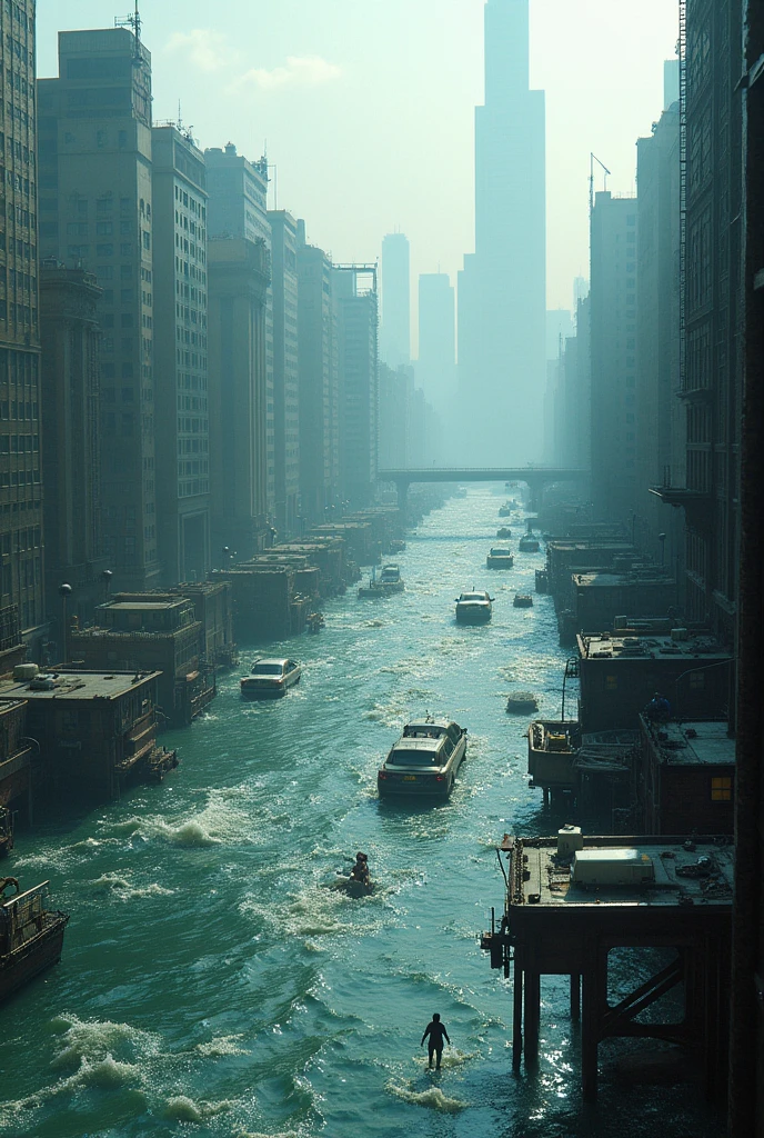 City Flood , High Flood , flood reached 100 meters