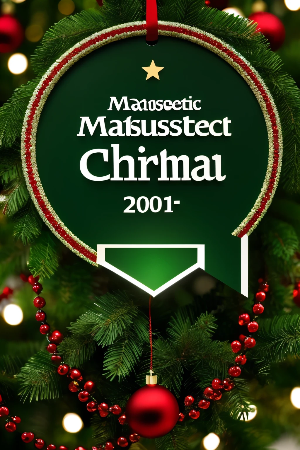 (Masterpiece: 1.2, Best Quality), Realistic, (Realistic Picture, Complex Details, Depth of Field), Best Quality, Masterpiece, Highly Detailed, Semi Realistic, A logo that portrays a company selling Christmas decors