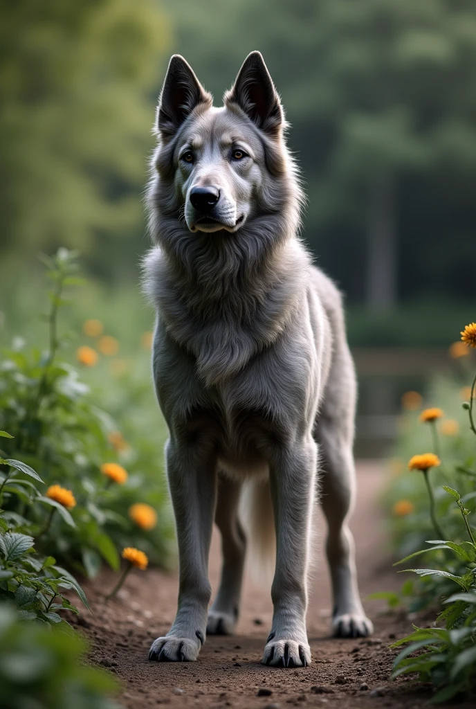 Grey Berger Picard dog