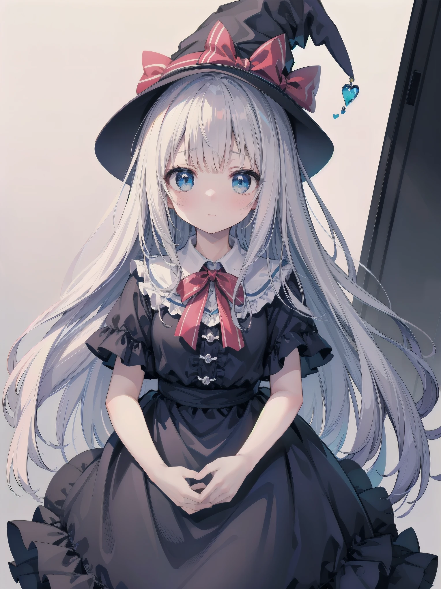 🎶, (🧙♀️), ✡, ✨(black hat), , Alice in Wonderland, Alone, very beautiful, cute, adorable, embarrassed, alone, blue eyes, white skin、look at viewer、looking up, kawaii tech, pastel colors, kawaii, cute colors, Alice in Wonderland, alone, very beautiful, cute, adorable, embarrassed, alone, blue eyes, white skin, skirt lift