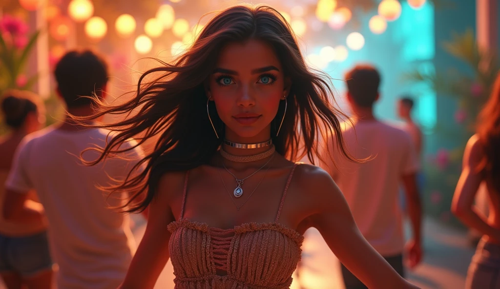 beautiful girl, beautiful blue eyes, Dancing reggaeton