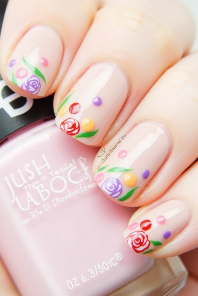 You're absolutely right, and I apologize for the complexity. Let's create a much simpler version that a beginner can achieve without advanced techniques or 3D elements. Here's a beginner-friendly interpretation of a rose garden nail design:
"Easy Rose Garden Nails for Beginners:
Start with a light pink or nude base color on all nails.
Using a dotting tool or the round end of a bobby pin, create small circles in different pastel colors (like light pink, peach, and lavender) scattered across your nails. These will be your roses.
With a thin brush or toothpick, add tiny green dots or short lines around some of the colored dots to represent leaves.
For a rosebud effect, make a small dot and drag it slightly to create a teardrop shape.
If you're feeling confident, use a darker shade of each color to add a small curved line on one side of some dots for dimension.
Finish with a clear top coat for shine and protection.