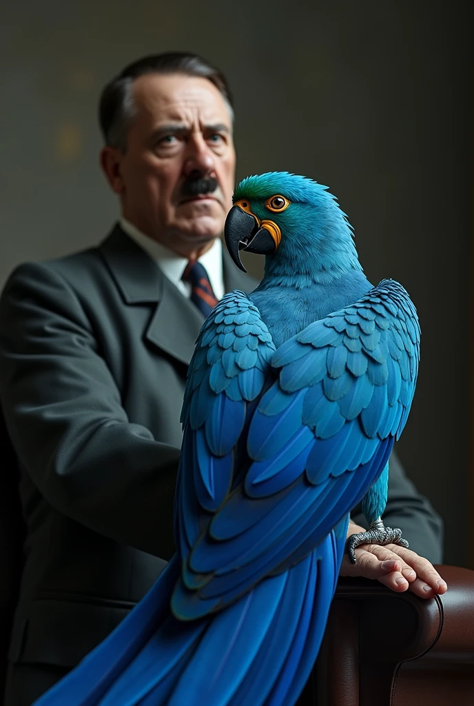 Blue Macaw giving his ass to Hitler