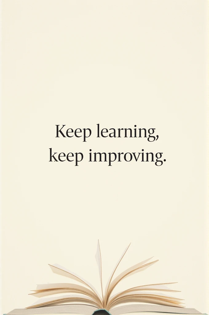 Put this text Keep learning, keep improving on   light text and book portrait wallpaper 