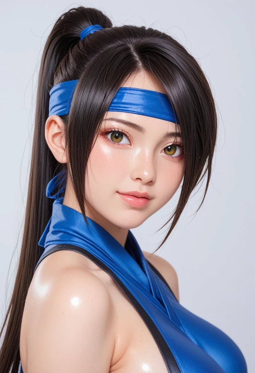 score_9,score_8_up,score_7_up,(pastel-color),(high brightness colors),Cute 20-year-old Japanese 1 girl,solo,(8k, masterpiece, ultra-detailed, best quality, ultra high res, newest, very aesthetic, absurdres, illustration, perfect composition),(hires),looking at viewer,black hair,shiny skin,fair skin,(upper body:1.5),toothless smilev,emphasizing her curvy body and large breasts,(ninja:1.5),(sexy pose:1.3)