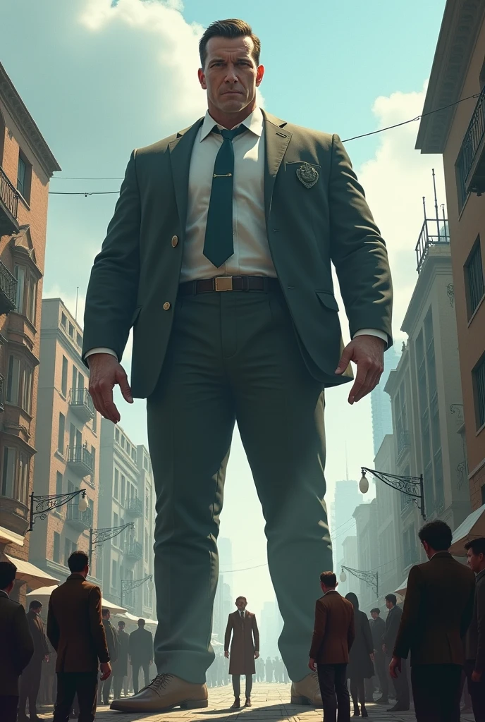A man who is two meters and 40 centimeters tall compared to a normal person