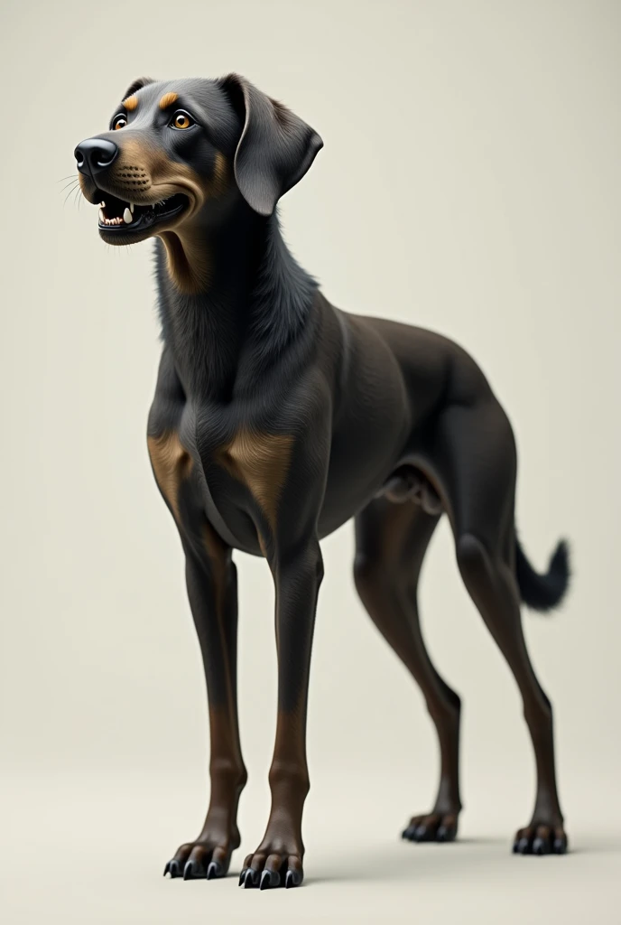 A dog with human leg