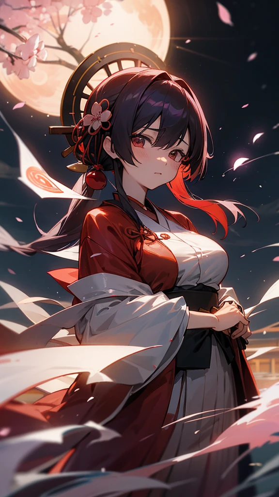 masterpiece, best quality, upper body, kimono, flower, arms behind back, nature, Hanyuuda_Chizuru, night, <lora:Hanyuuda_Chizuru:0.8>, stars