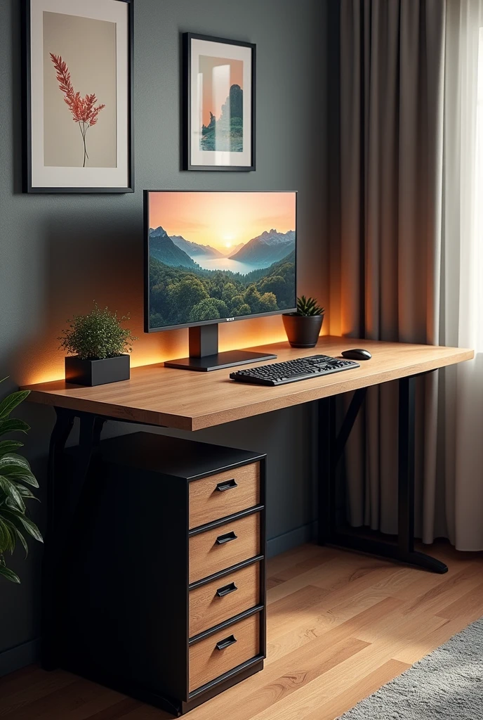 Create a corner gaming desk With more drawers A little longer