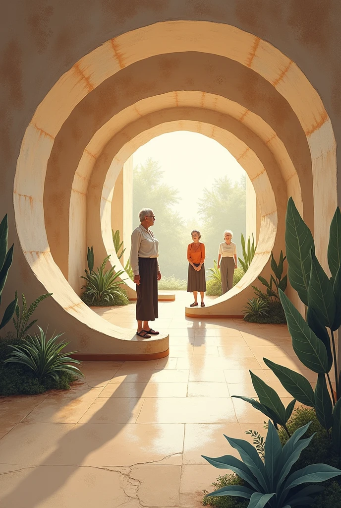 Spiral-based drawing for a senior citizen's gym that reflects old age and peace
