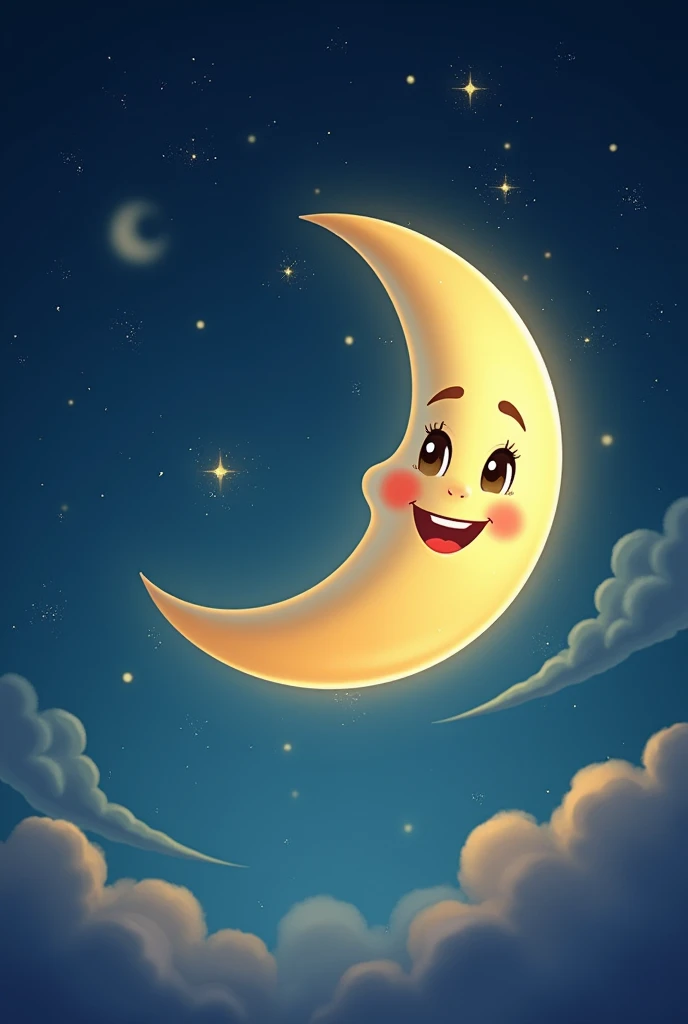 The crescent moon is smiling