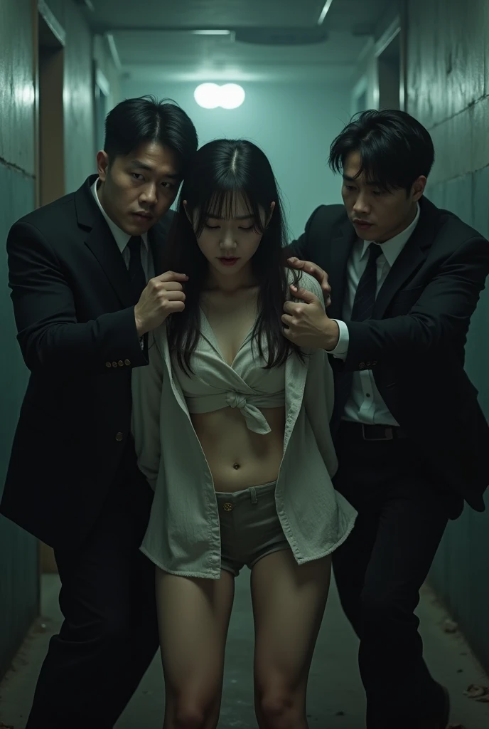 Some gangster were caught a korean hot girl and remove all his clothes and touching his body parts