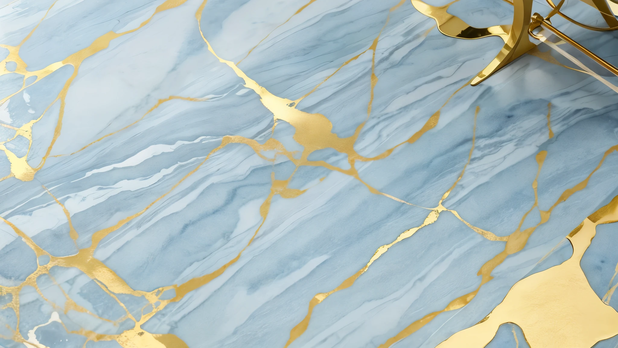 marble wallpaper、Light blue watercolor pattern with gold splashes、Light gray-blue and golden、Ethereal milky fog、Marble、Overall light color