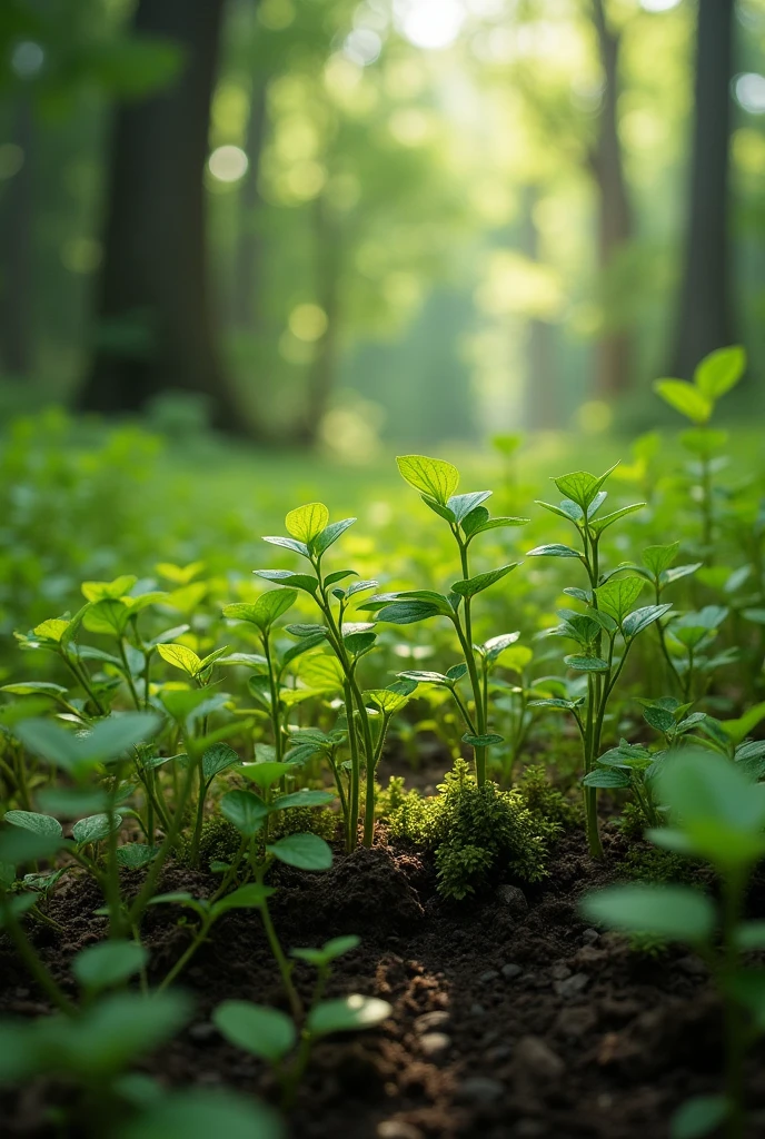 Thousand of samplings tree plants small
