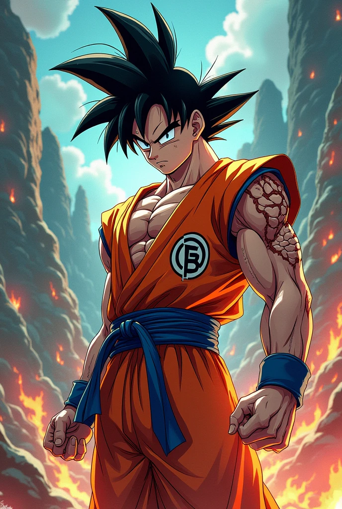 Goku wounded,jojo&#39;s style