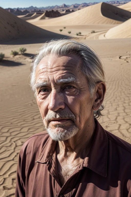 old man in the desert