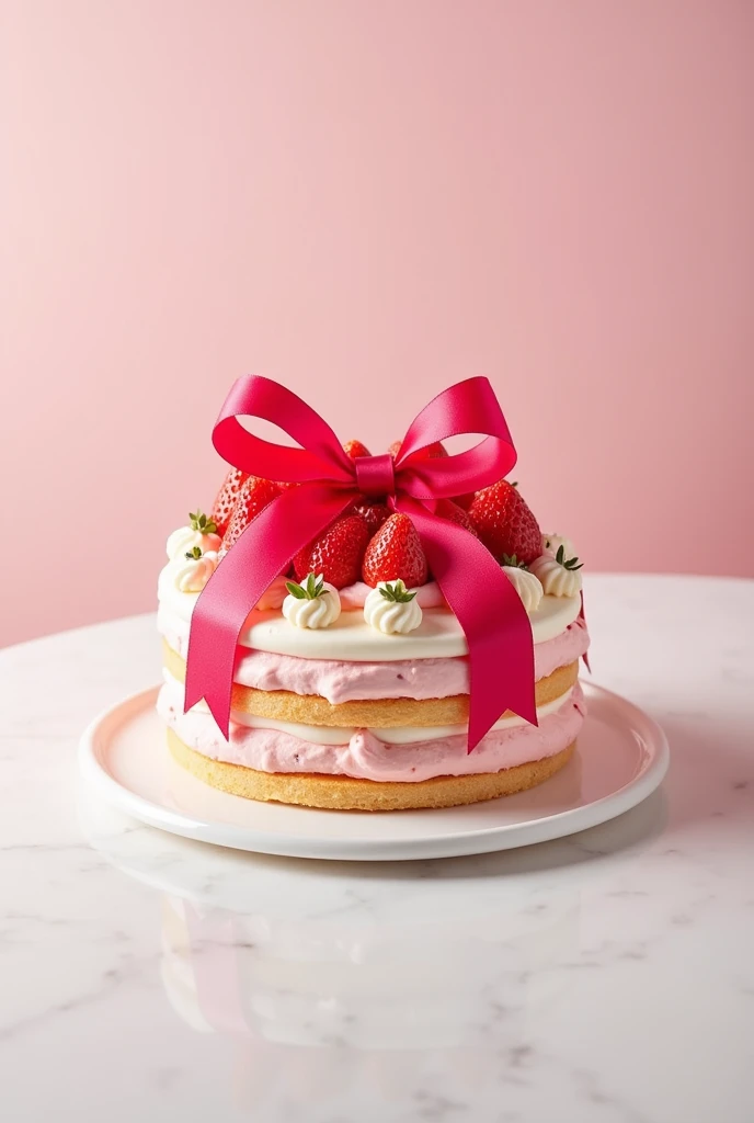 cake strawberry birthday tie a bow