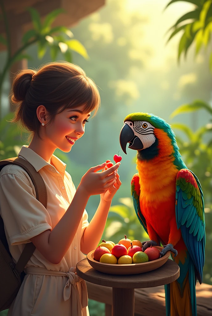 A feeding to parrat