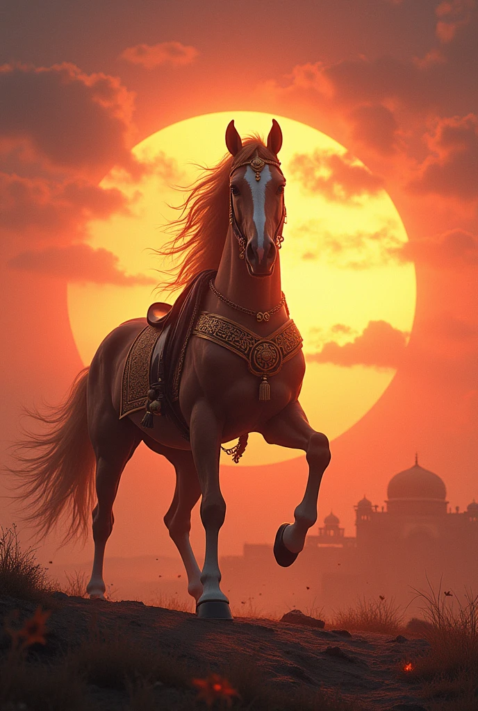 Background Sunrise and front ashwamedha
Add text name on image : SURYAKOTI