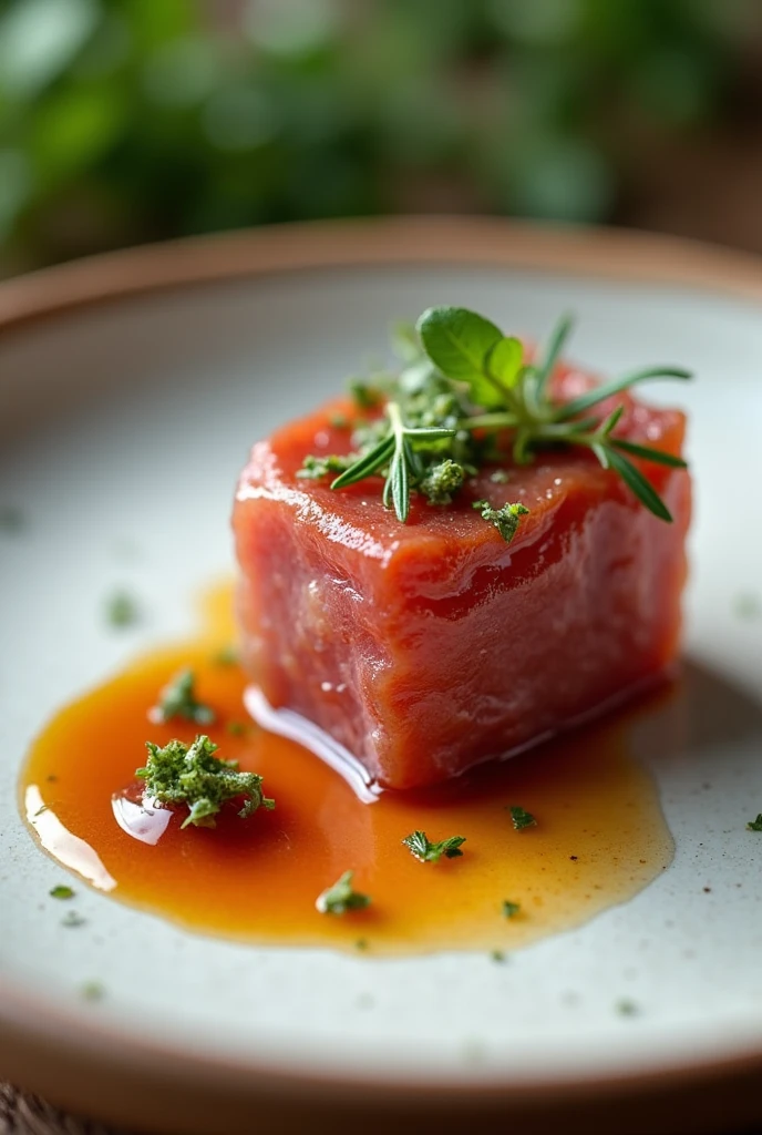 Meat snack with vinaigrette.