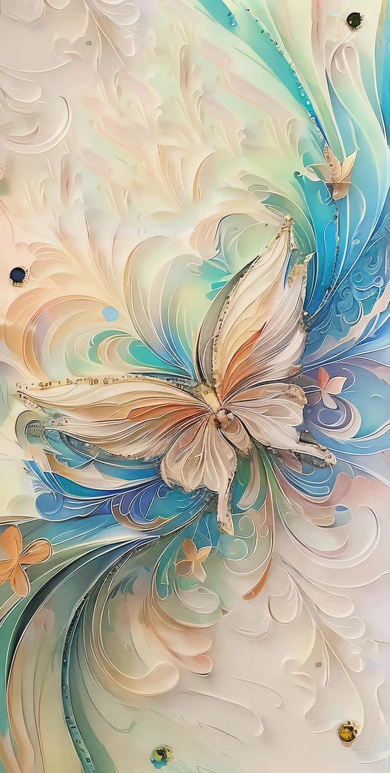 painting of a Butterfly with a blue and yellow wing, harmony of Butterfly, transparent marble Butterfly, Butterfly, Gently rotating magical energy, author：Marie Bashkirtseff, Beautiful digital art, Ethereal Beauty, Beautiful rendering, Olga Buzova, Beautiful and gorgeous digital art, Ethereal Wings, translucent wings, fine digital art, Ultra-fine details, author：Louisa Puller