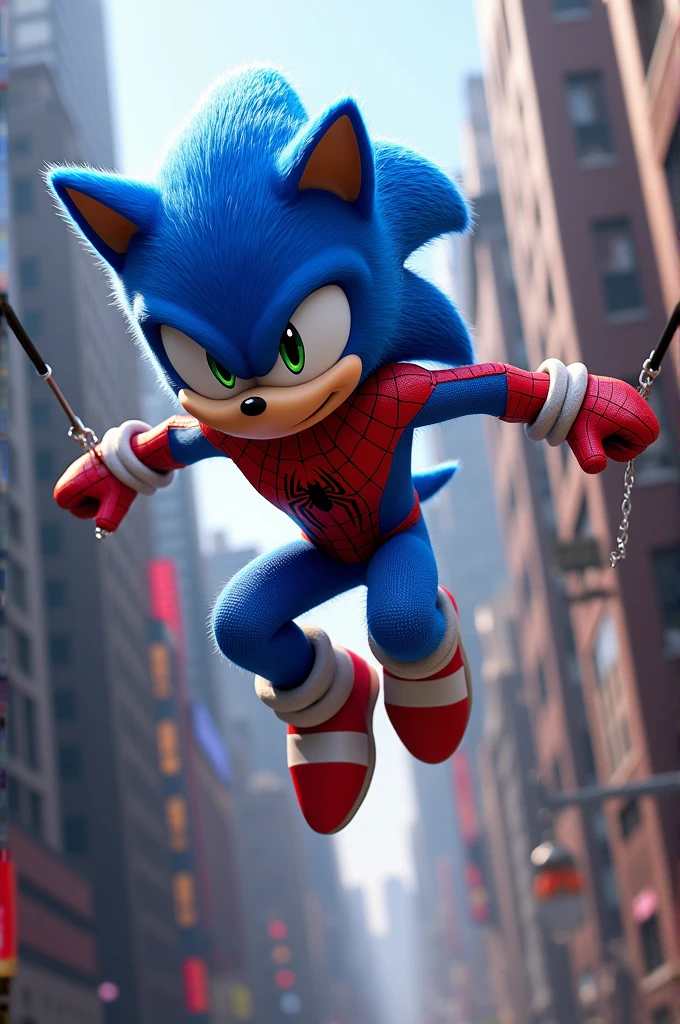 Sonic mixed with spider man