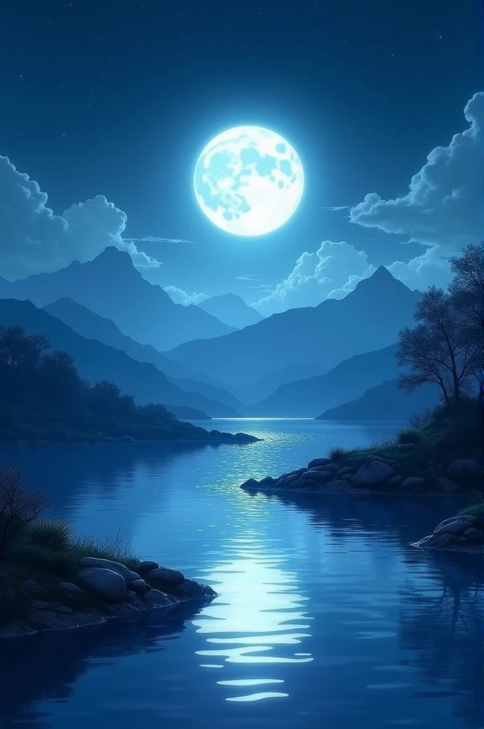 moonlight illuminates, Meniscus, Distant Mountain
