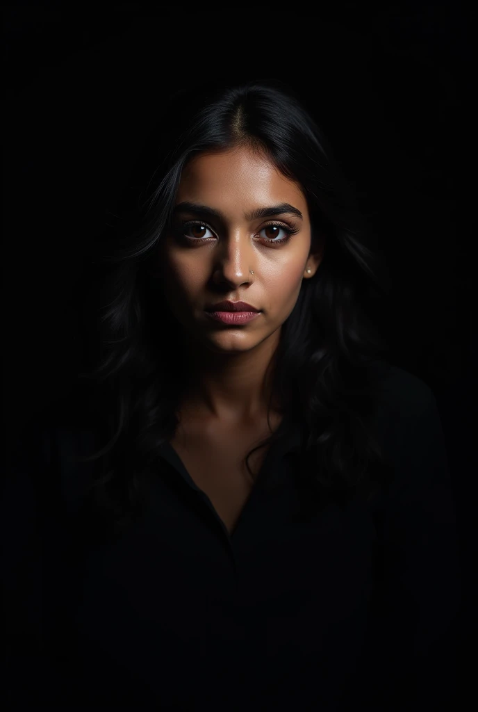 Black background and write Shanvi Sharma
