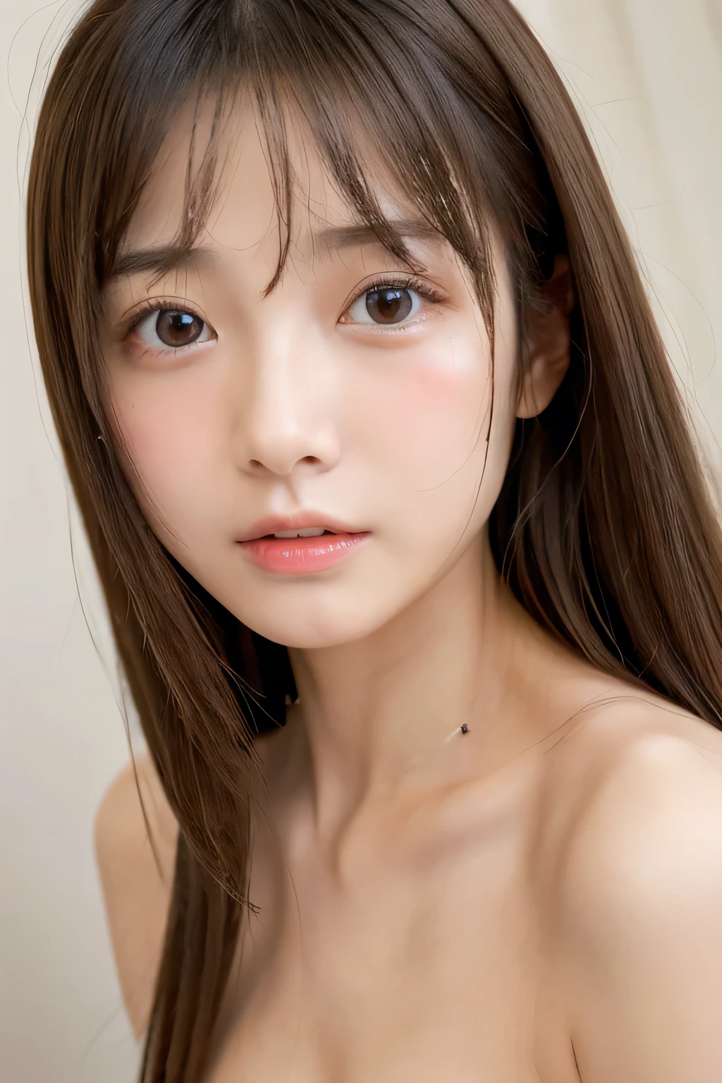 Young Japanese Woman,20th Generation, 最high quality, masterpiece, 超High resolution, (Realistic:1.4), RAW Photos, Popular idols of Japan、White Background, Simple background, White brown hair, thin, 4K, in 8K, high quality, beauty, Beautiful Eyes, simple, High resolution,1 person,Beautiful Skin,Beautiful Skin,Temptation Pose、Tears and confusion、Breasts are beautiful、For plump, moisturized skin、All naked、naked、Nude Actress、Nude Model、Her embarrassed expression as she begs for sex is cute、Very cute face, Very beautiful face, Very childish face、Facial expressions that encourage 、Hairy pubic hair、Pubic hair is coarse、Sweaty、Temptation Pose、Tears and confusion、Breasts are beautiful