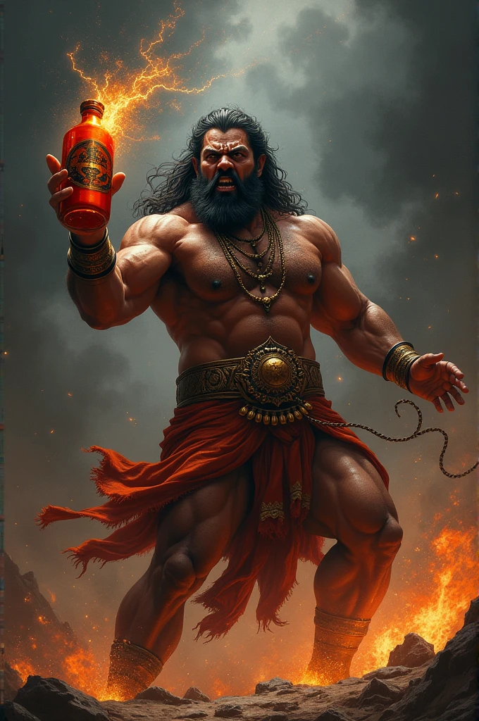 Mahabali maveli catching bottle bomb in anger expression and he looks so cool