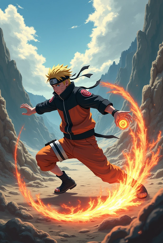 Naruto doing jijutsu 