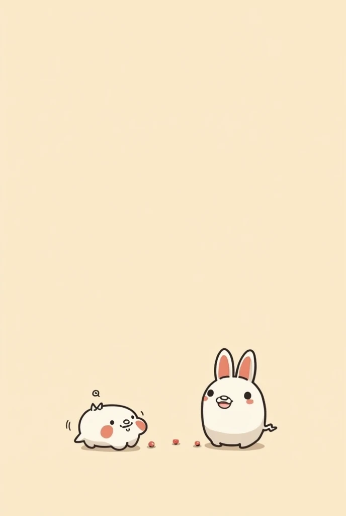 (Most of the background is solid color.),Simple little cute cartoon character picture below