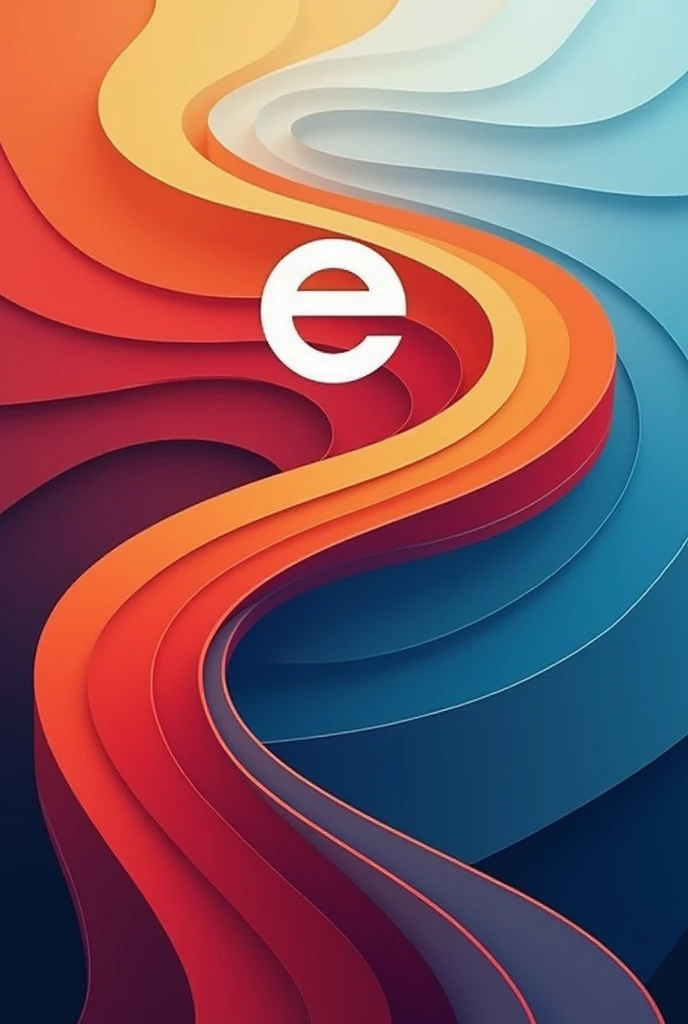 Brand logo，The letter E is on top，There is a curved road with red, orange and blue ribbons below.，Don&#39;t block each other，graphic design