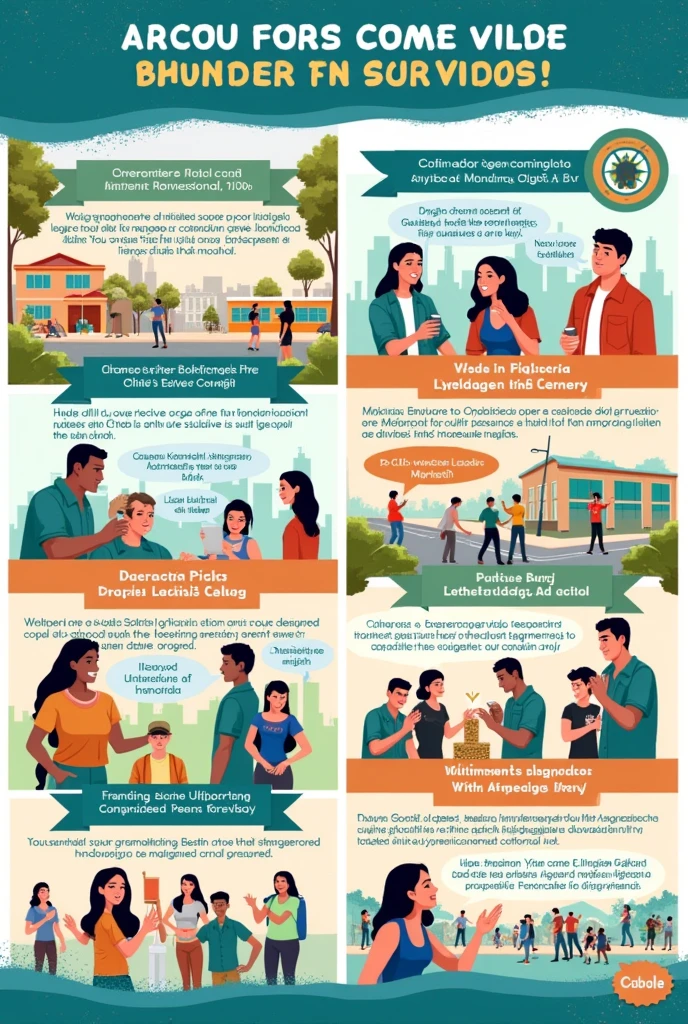 Create a poster on how to prevent risky situations in the lives of teenagers in Latin Spanish