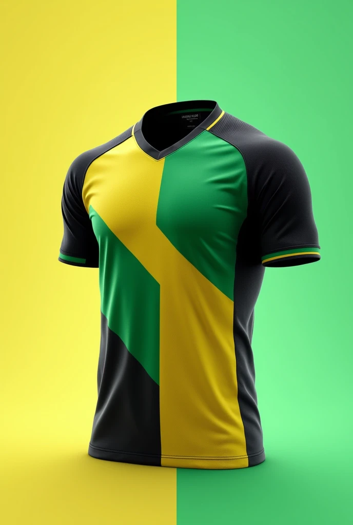 Black, yellow and green football shirt