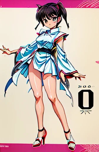 Japanese、Full body image、woman、Primary school students、Micro Mini Skirt、(((High heels)))、Stiletto heels、Sandals、((厚底Sandals))、Open Toe Mules、Low length、(((Panty shot)))、Ultra mini skirt、Ultra mini skirt、Beautiful breasts、((10 years old))、Yaku Xiaoming