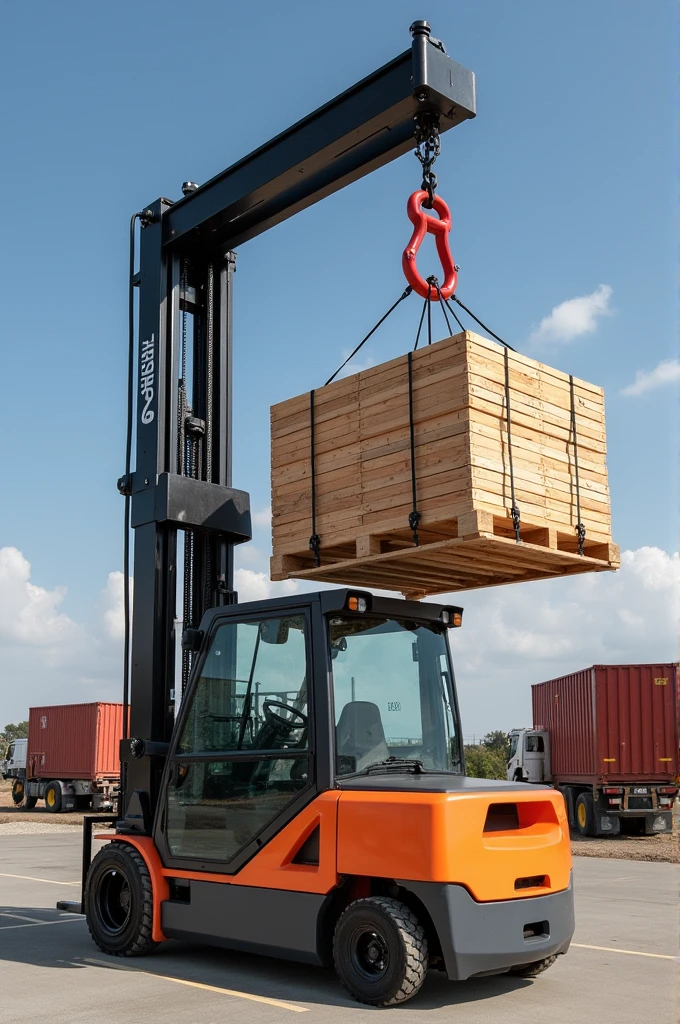 Create a ticket for a 3k hook lift that rotates 360°, that picks up the load and raises and lowers it and moves it back and forth with a servo motor with aluminum pallets