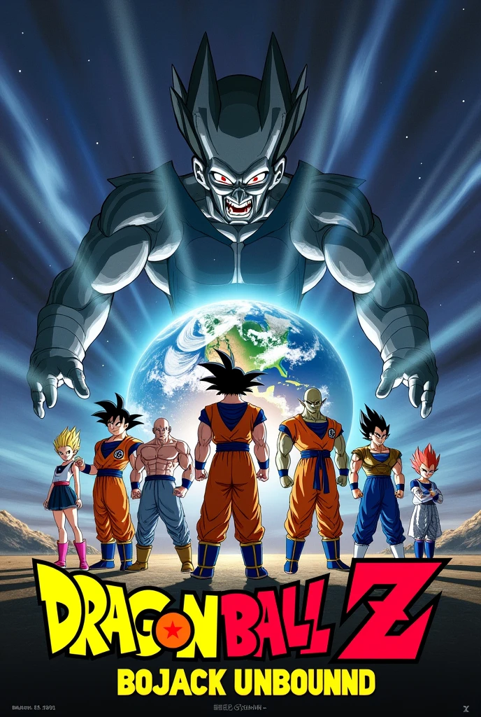 Make a poster on movie DRAGON BALL Z - BOJACK UNBOUND (1993) and write the name of the movie in poster