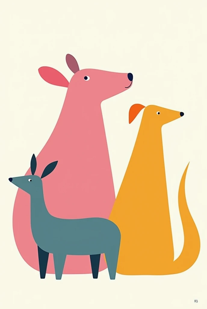 Minimalist animals with colors 