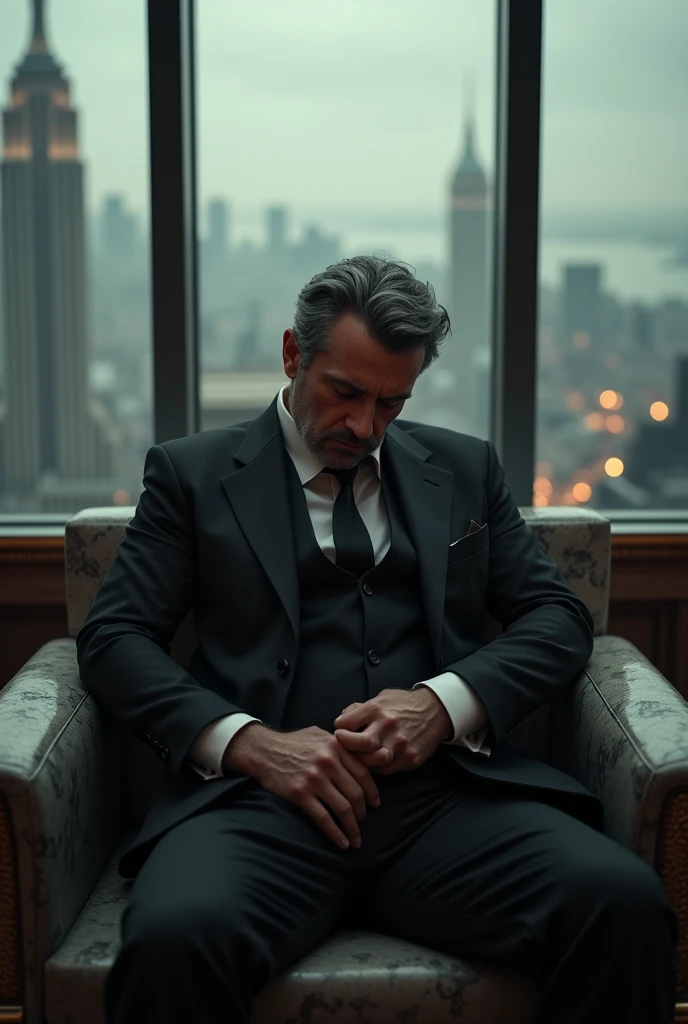 creates an image of a person with a lot of money and sad