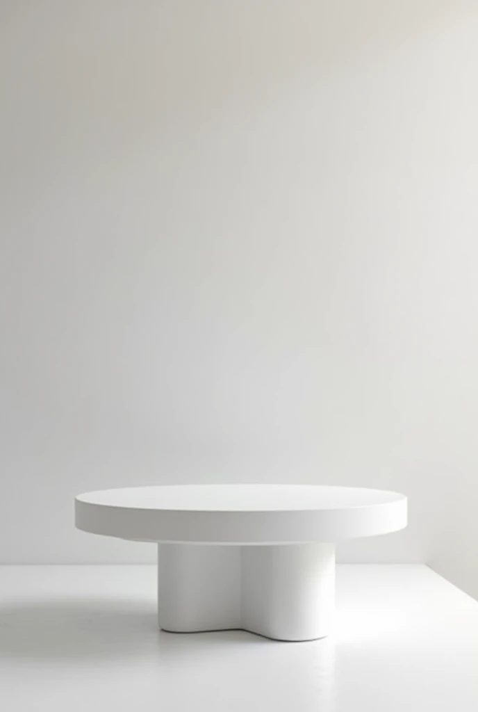 A white lounge table，Solid color background
