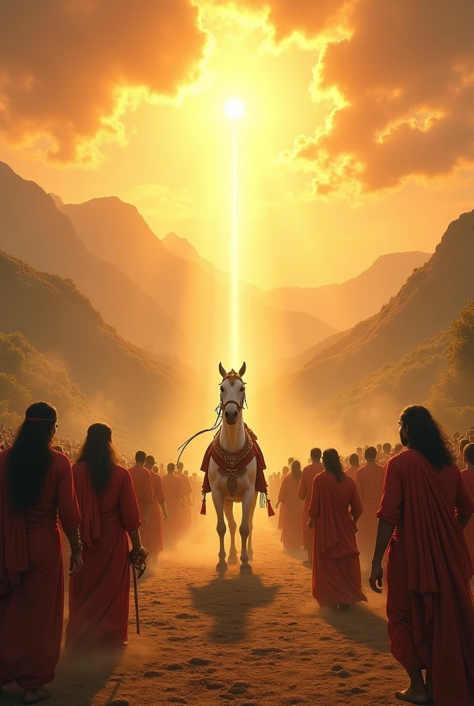 Sun shine behind ashwamedha