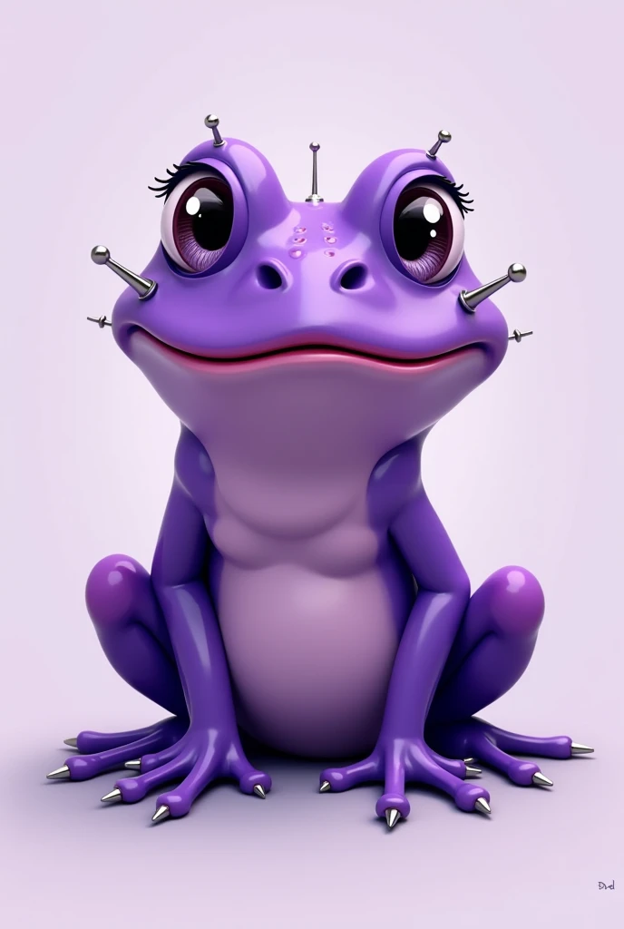 Logo of a purple frog with four piercings on its forehead