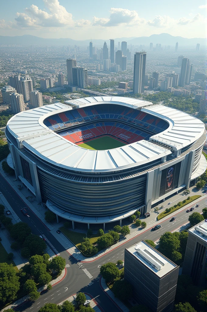 Give me a stadium that has a size of 2.2m square ft. Stadium that has a sun roof