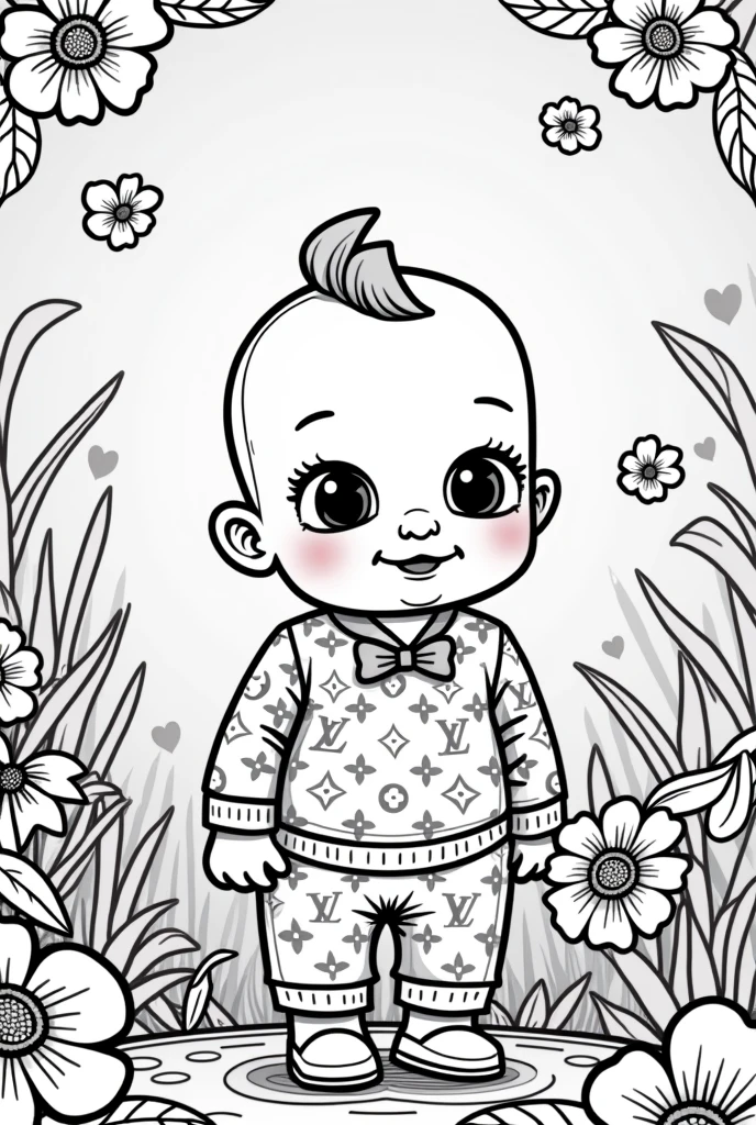 create a baby louis coloring page for children aged 5 to 10 